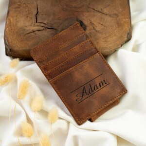 Personalisiertes Geschenk, Leder Geldscheinklammer, Geschenk für Ihn, Benutzerdefinierte Kartenhalter, Geschenke für Ihn, Leder Geschenk
