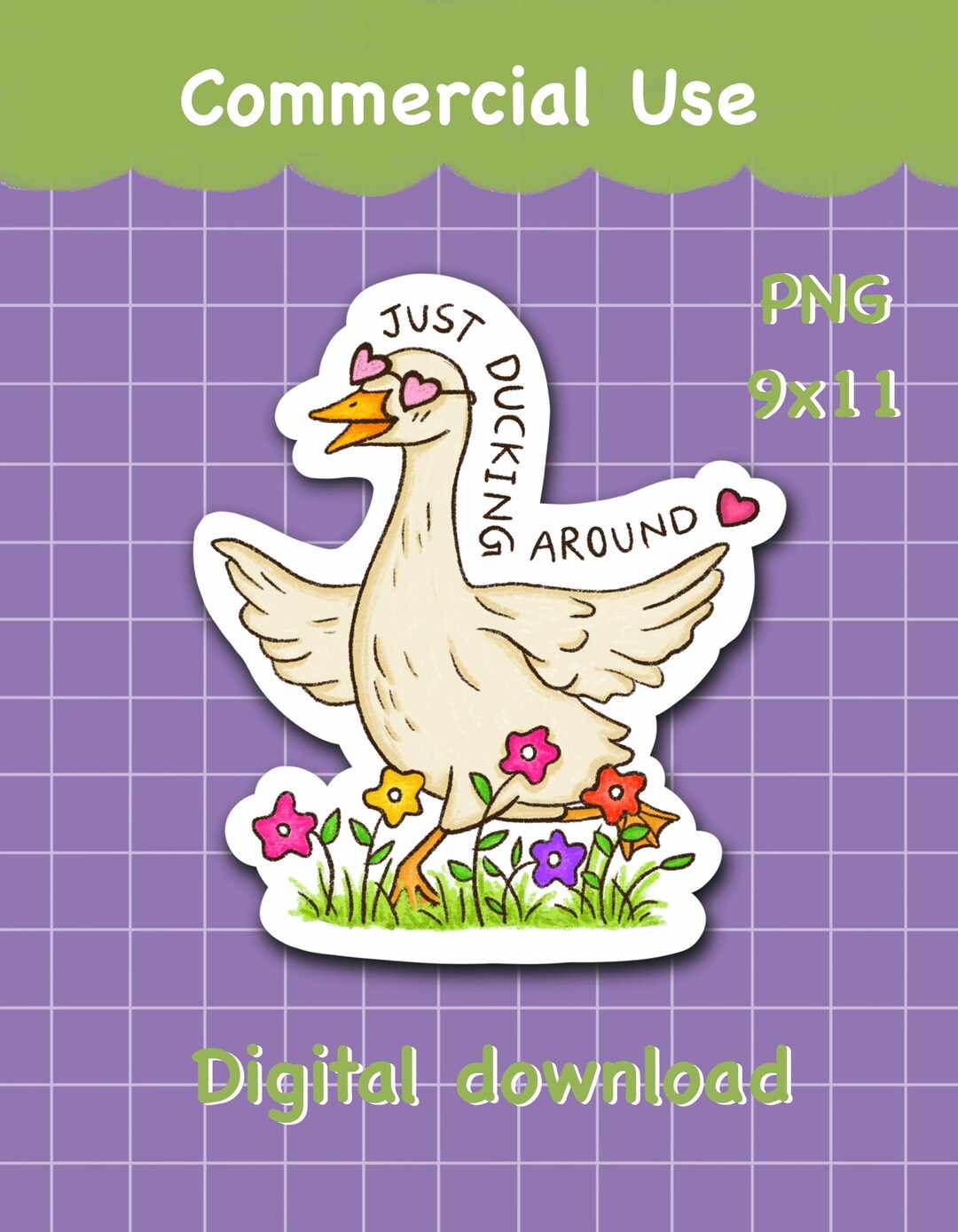 Duck Sticker: Funny Duck With Sunglasses PNG (digital Download ...