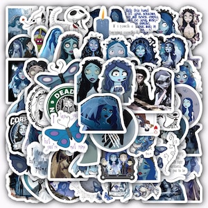 Set of 15-60 Stickers for Corpse Gothic Weddings Bride and Diaries, Waterproof Vinyl Sticker Sheet for Laptop, Phone, Cup, Guitar,Skateboard