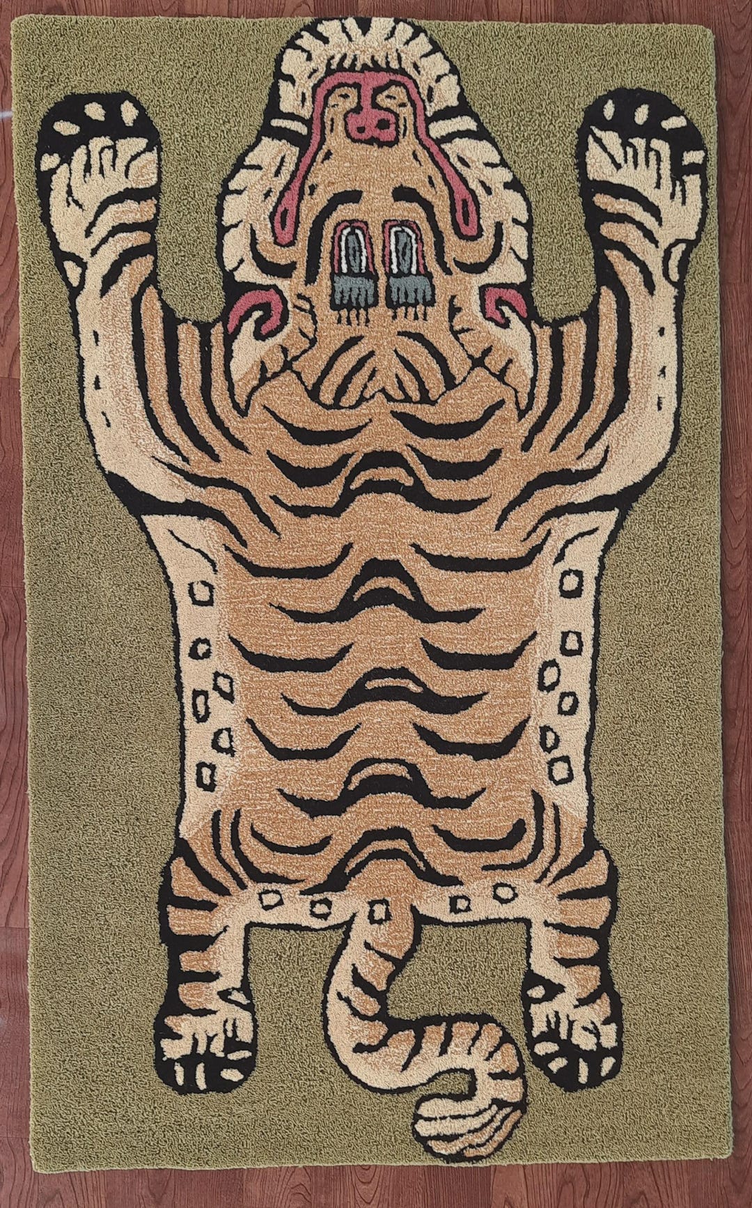 Nerv Rug Tibaten Tiger Rug Rectangular Shape Handmade Hand Tufted Area Rug 100% ...