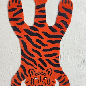 Tiger Rug New Pattern Nursery Kid Rugs Handmade Hand tufted 100% Pure woolen Rug For Living Room Kid Room Any Room Home Decors Kid Gifts