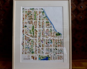Harlem Poster Map from 106th to 155th Streets (NYC)