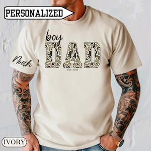 Comfort Colors®Personalized Duck Camo Print Boy's Dad Shirt,New Dad Gift,Father's Day Gift image 1