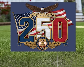 America 250 Yard Sign,1776–2026 Patriotic Yard Decoration,Outdoor 250 Years Celebration Lawn Decor