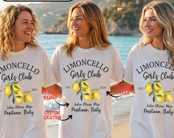Custom Limoncello Girls Club Shirt,Personalized Matching Girls Trip Tee,Comfort Colors®Coast Vacation Top