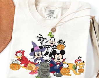 Comfort Colors® Mickey and Friends Halloween Tshirt,Disney Halloween Gift,Trendy Halloween Tee,Disneyworld Halloween Shirt