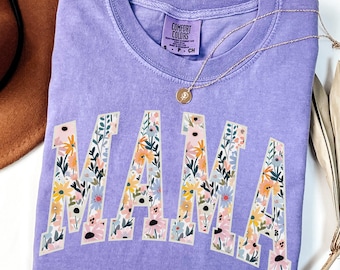 Comfort Colors®Retro Floral Mama Shirt,Mothers Day Gift for Grandma,New Mom Gift