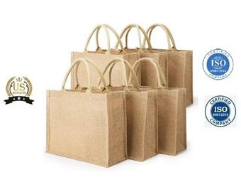 Personalized Burlap Tote Bag Large Size - Custom Jute Gift, Wedding Favor
