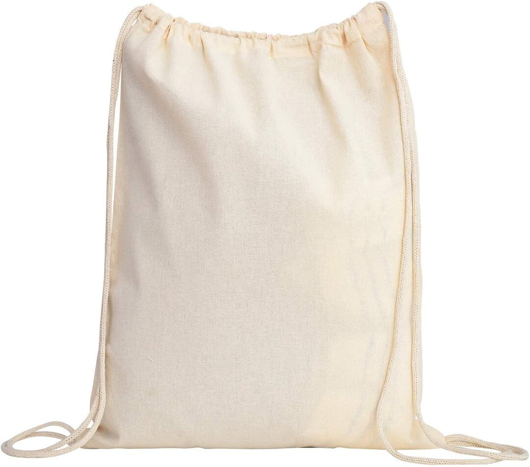 Pack of 8 - Customizable Handmade Canvas Drawstring Backpack - 8 Oz ...