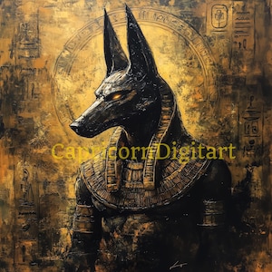 Poster Anubis | egyptian god | anubis | egyptian mythology | peinture anubis | tableau egyptien | tableau Anubis | impression numérique |