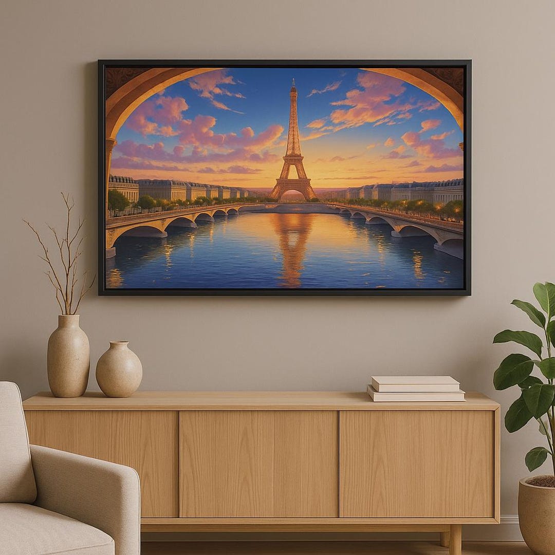Paris Eiffel Tower Digital Print | Romantic Sunset Wall Art | Printable ...