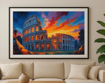 Rome Colosseum Print: Italy Travel Poster, Ancient Landmark (Digital Download)