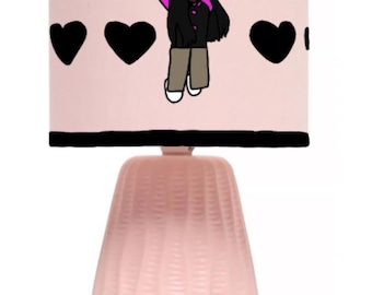 Roblox Girls Ceramic Texture Pink Accent Bedside Table Lamp