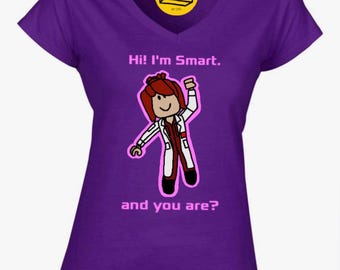 Roblox Women’s Graphic V-Neck Purple Shirt - The Science Club/Layla