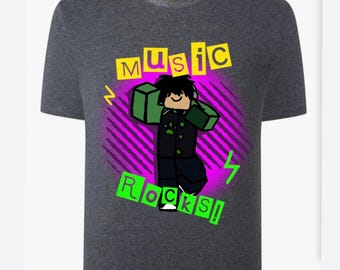 Roblox Boys Music Rocks Graphic Shirt - Dark Grey/Calvin