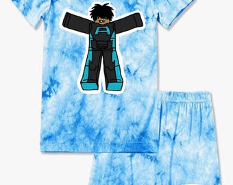Roblox Boys Tie-Dye Pajamas Kids - Alien/Blue