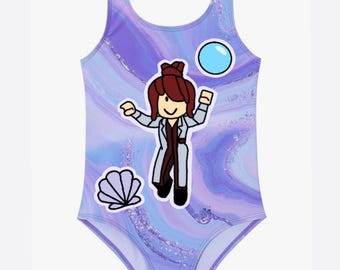 Roblox Kids Swimsuit Girls - Lavender/Purple/Tie Dye