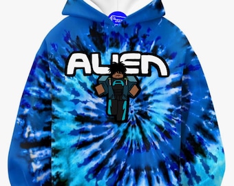 Roblox Blue Tie Dye Graphic Hoodie Kids