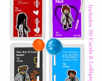 Roblox Valentine’s Day Cards (Includes 30 Lollipops + 30 Cards) - The Science Club/Multi
