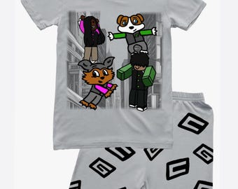 Roblox Kids Grey 2-Set Pajamas - Unisex