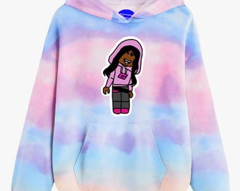 Roblox Girls Pastel Tie Dye Hoodie Graphic Kids