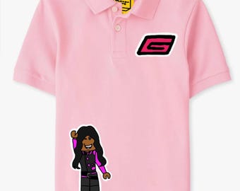 Roblox Girls Pink Polo Shirt - Mission Impawssible/Gracee
