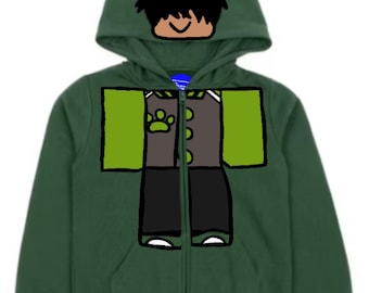 Sudadera con capucha y cremallera para niños de Roblox - Verde/Negro