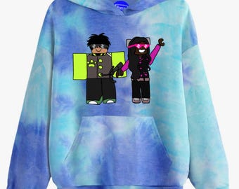 Roblox Turquoise Tie Dye Hoodie Graphic Kids