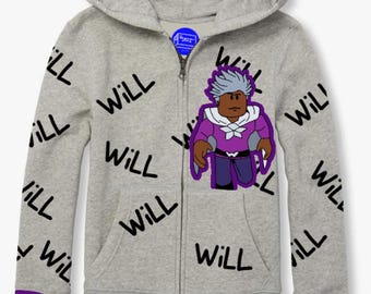 Roblox Grey Will Zip-Up Hoodie Boys