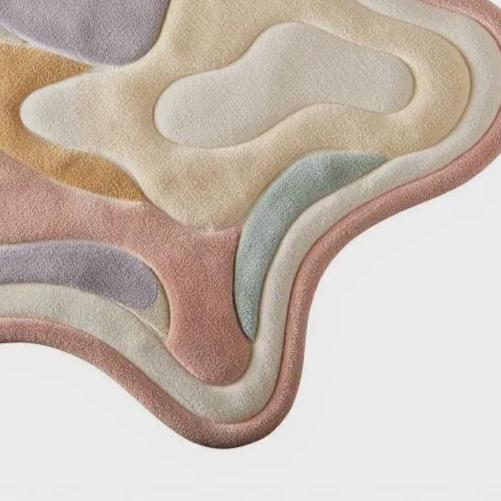 Pastel Rug Modern Handmade Abstract Pastel Rug: Modern Sculpted Irregular Carpet - Etsy
