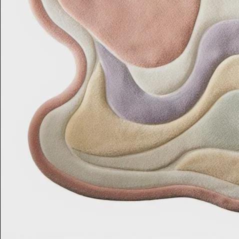 Pastel Rug Modern Handmade Abstract Pastel Rug: Modern Sculpted Irregular Carpet - Etsy