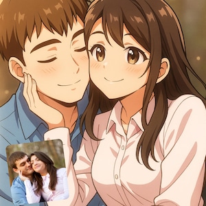Custom Anime Style Portrait: Personalized Cartoon Illustration (Digital Download
