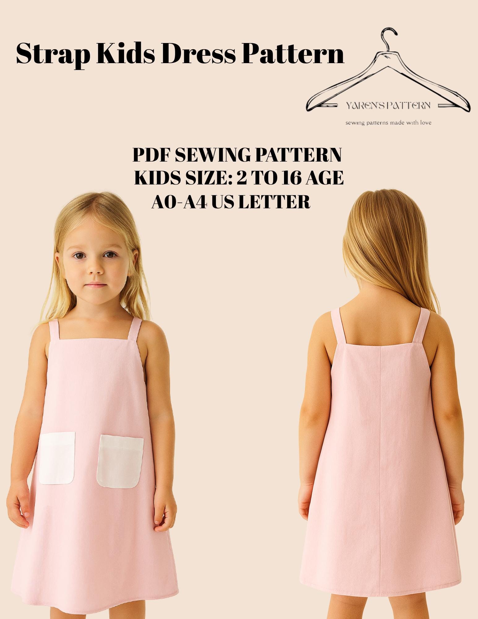 LCW Kids Robe pour Filles à Col Carré en Mélange de Lin - S4OT45Z1-LU7