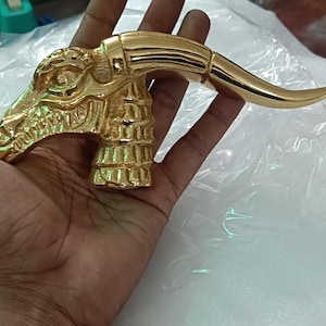 Handmade Brass Dragon Head Handle Cane Walking Stick Comfortable for Men, Women & Seniors, Golden