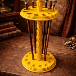 Suporte para bengalas em estilo antigo | Organizador de madeira com 12 furos, decoração vitoriana imagem 5
