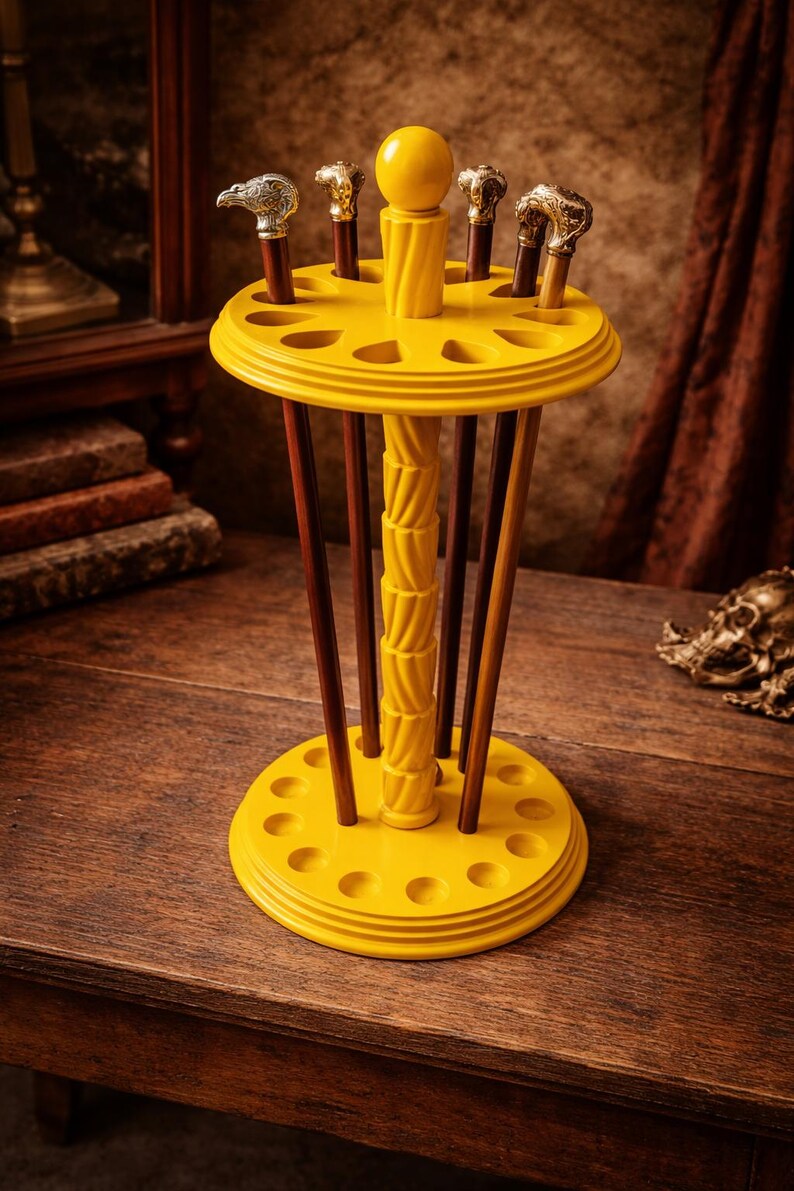 Suporte para bengalas em estilo antigo | Organizador de madeira com 12 furos, decoração vitoriana imagem 5