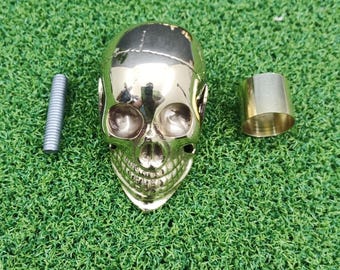 Brass Skull Cane Handle: Walking Stick Replacement Topper