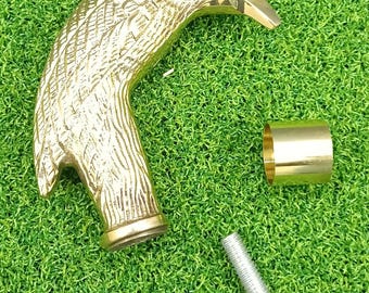 Brass Crow Head Designer Handle Walking Stick Wooden Cane Vintage Style