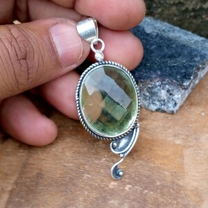 Aquamarine Pendant ~ 925 Sterling Silver Gemstone Jewelry ~ Handmade Jewelry ~ Natural Stone ~ Aquamarine Pendant ~ Gift for Christmas~ S248