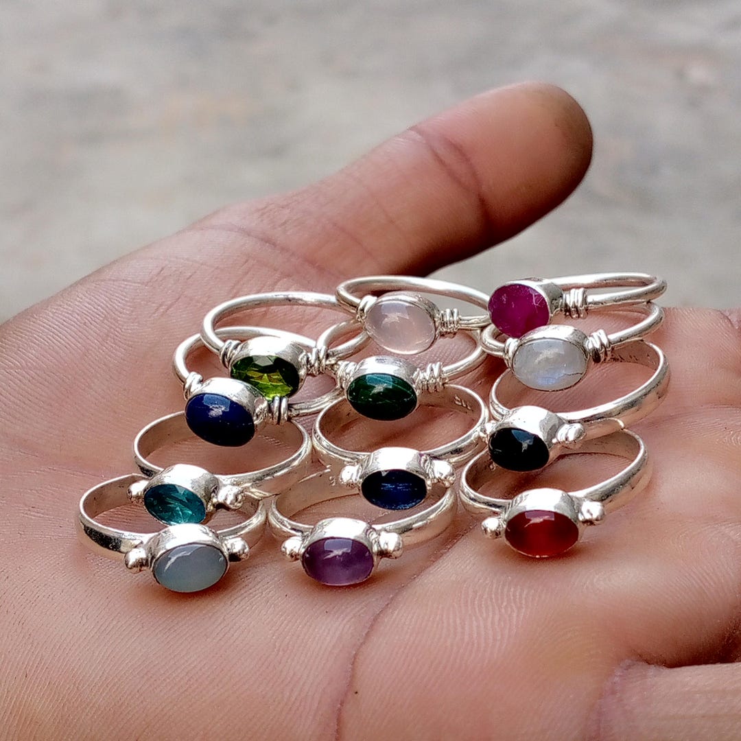 Ring Mix Bulk Mix Stone Rings, 925 Sterling Silver Bulk Rings, Wholesale Rings ...