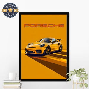 Sports Car Poster, Porsche GT3 RS, Sports Car Wall Art, Gift for Him, Home Decor, Wall Decor, Iconic Car Poster, Car Lover Gift Car Fan Gift
