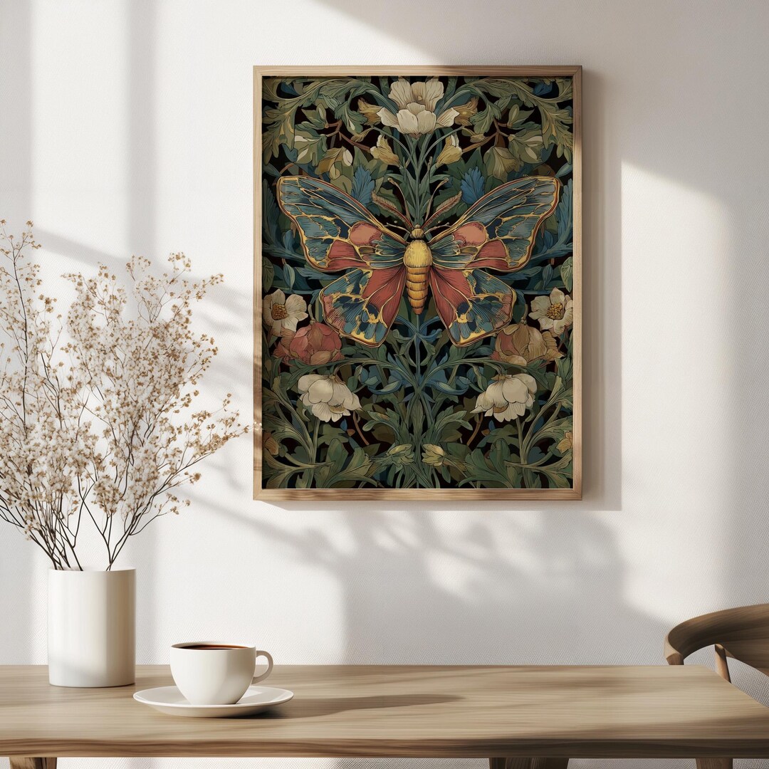 William Morris Floral Butterfly Cotton Prints Collection, Fine Art ...