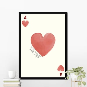 How Lucky Are We Handschrift Druck, Glücksdruck, Spielkarten, Ass, How Lucky Zitat, Glückszitate, Glücksdruck, Geschenk, Romantisch, Schlafzimmer Kunst