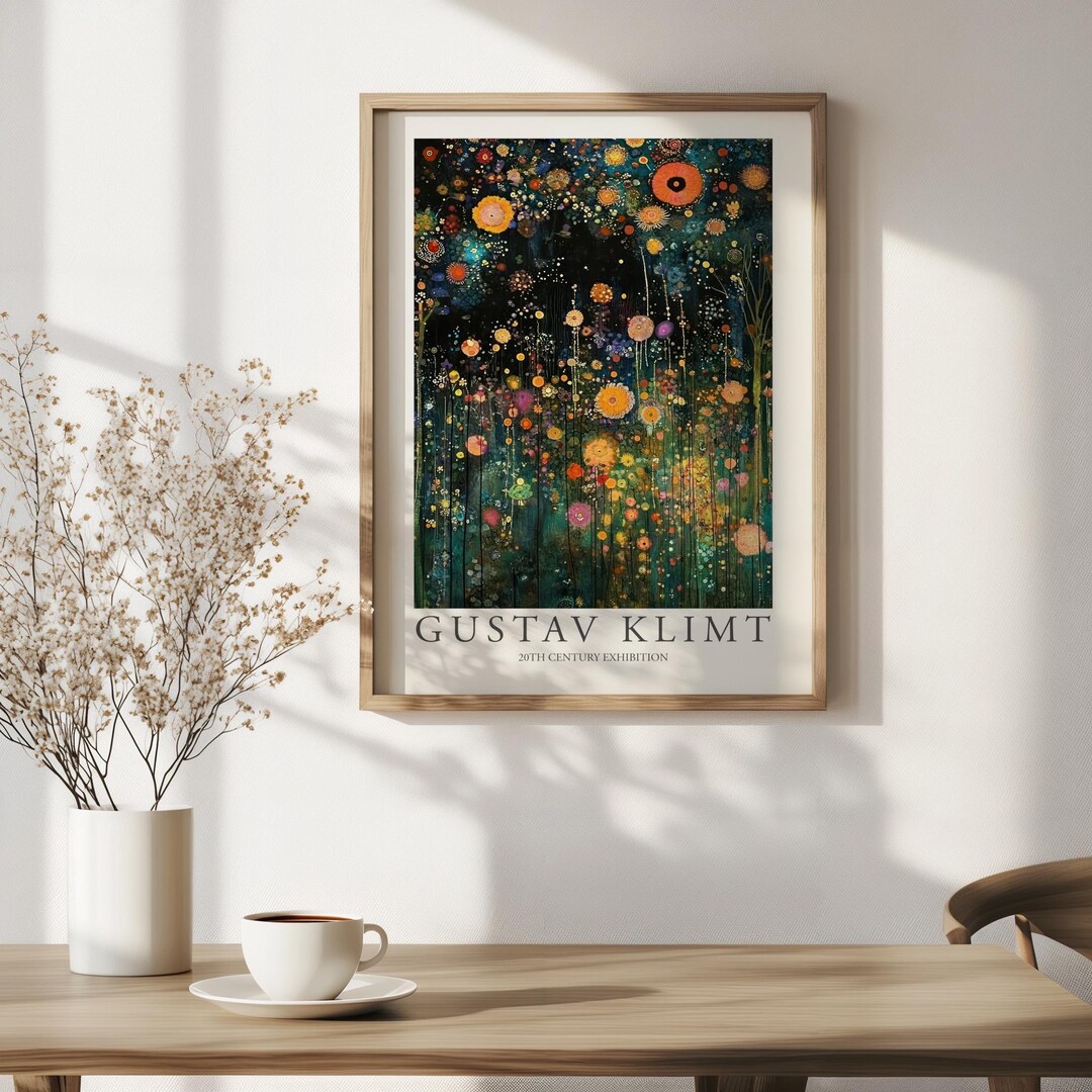 Gustav Klimt Flower Garden Painting Print, Fine Art Exhibition Print ...