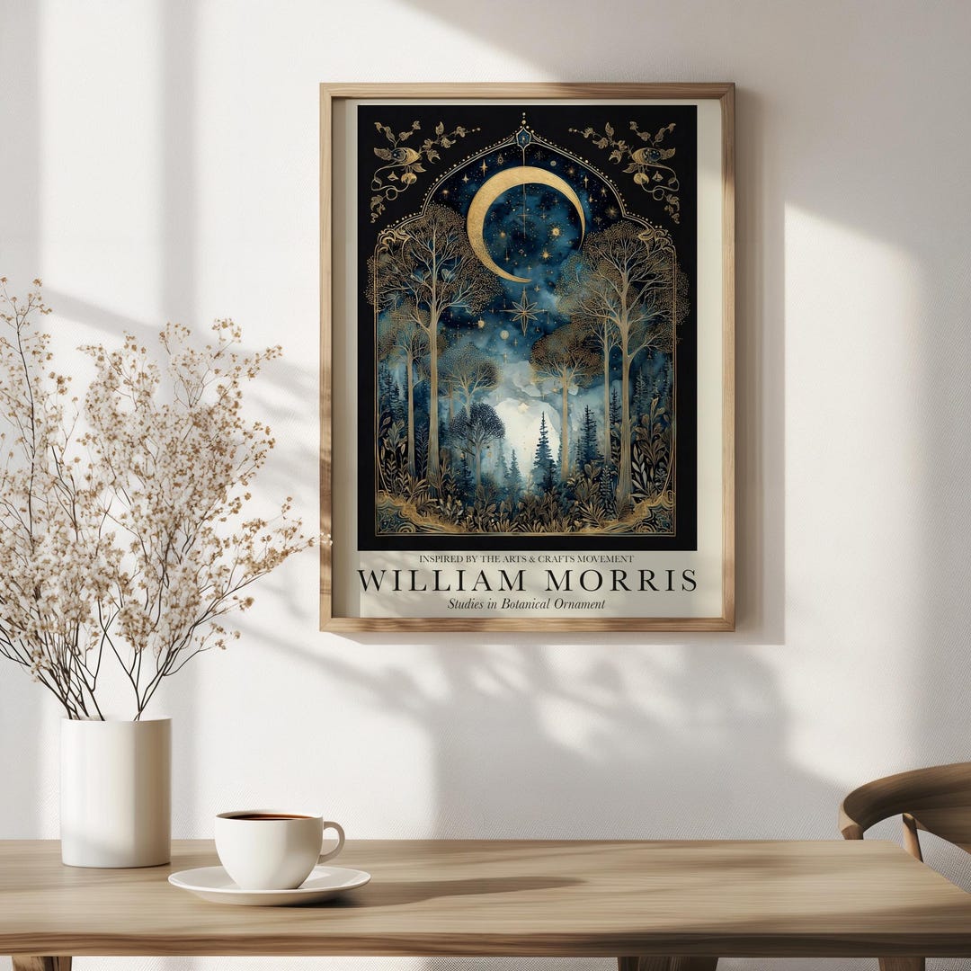 William Morris Moon and Stars Cotton Prints Collection, Fine Art ...