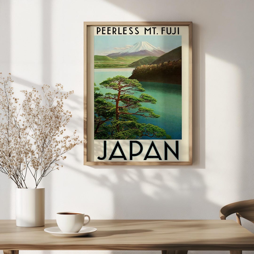 Vintage Mount Fuji Japan Asia Travel Poster, Framed / Unframed Wall Art ...