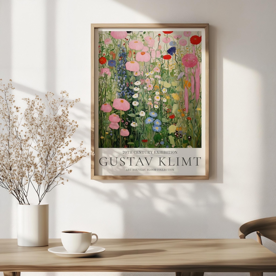 Gustav Klimt Flower Garden Painting Print, Fine Art Exhibition Print ...