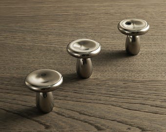 Boutons d'armoire en laiton massif, nickel satiné, quincaillerie moderne