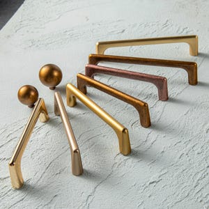 Modern Brushed Gold door Handle Kitchen Knobs and Cabinet Handles-Polished Gold Drawer Pulls Cabinet Pulls Handles-Wardrobe handle-Home deco