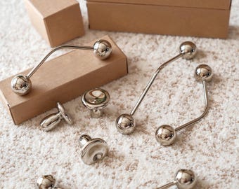 Bright Nickel Cabinet Handle, Modern Brass Pulls, Kitchen Wardrobe Knob